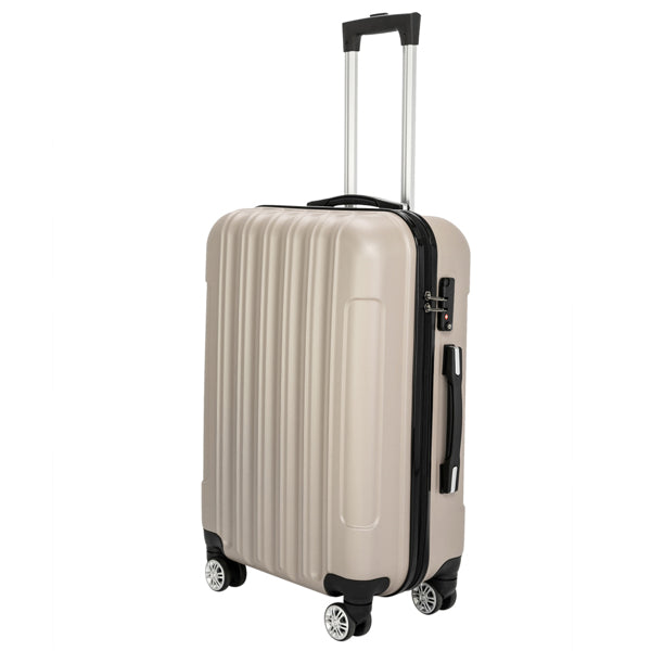 3-Piece Lightweight Hardshell Luggage Set — 20", 24" & 28" in Champagne